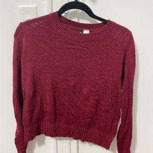 Red crop sweater